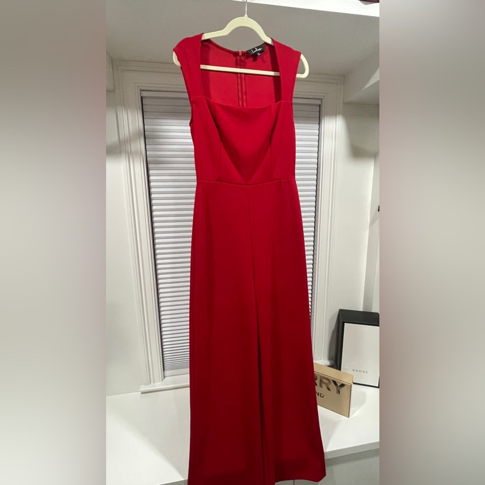 Lulu's Red Sleeveless Jumpsuit